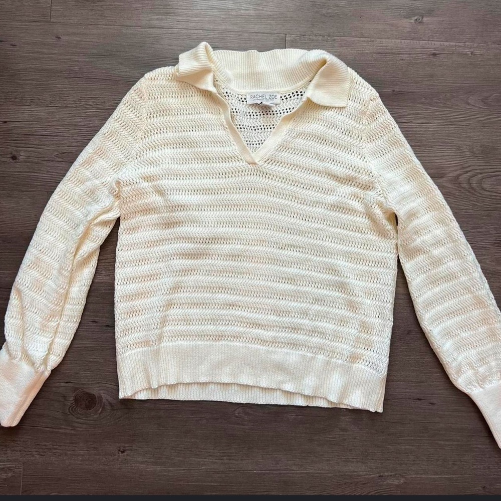 Rachel Zoe cream knit sweater size XL excellent condition
